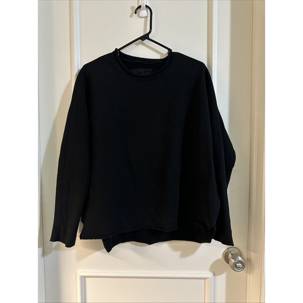 Frank & Eileen Women’s S Black Anna Long Sleeve Capelet Sweater Oversized - Picture 2 of 12